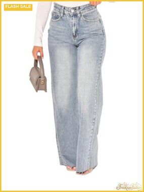 High Waist Wide Leg Curvy Jeans Tummy Control Stretch Denim